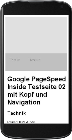Screenshot Ergebnis Google Page Speed Mobile
